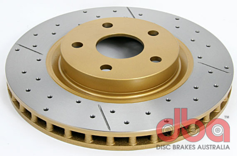 DBA Street Series X-Gold Disc Brake Rotors DBA2028X Rotor, X-Gold, Vented, Cross-Drilled and Slotted Surface, Iron, Natural, Pontiac, Front, Each thumbnail 6
