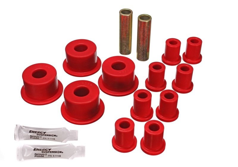 Energy Suspension 65-72 Dodge Charger (w/ 2in Main Eye) Red Rear Leaf Spring Bushing Set thumbnail 4