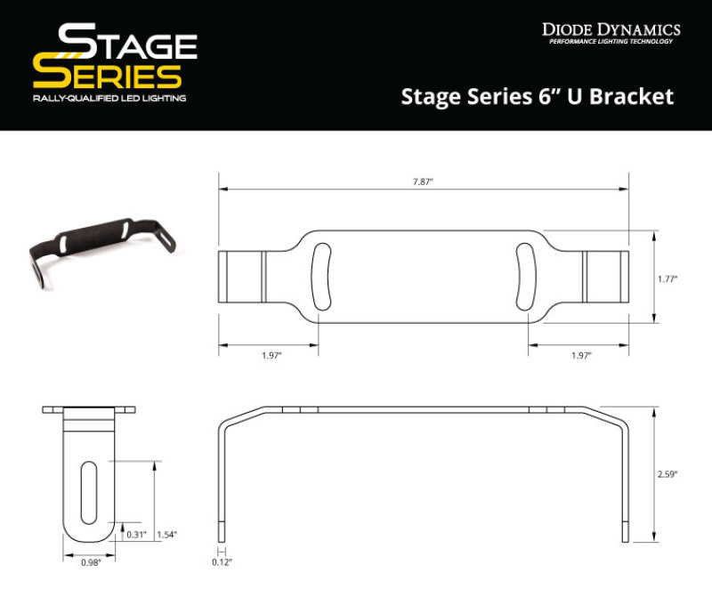 Diode Dynamics Stage Series 6 In U Bracket (Single) thumbnail 9