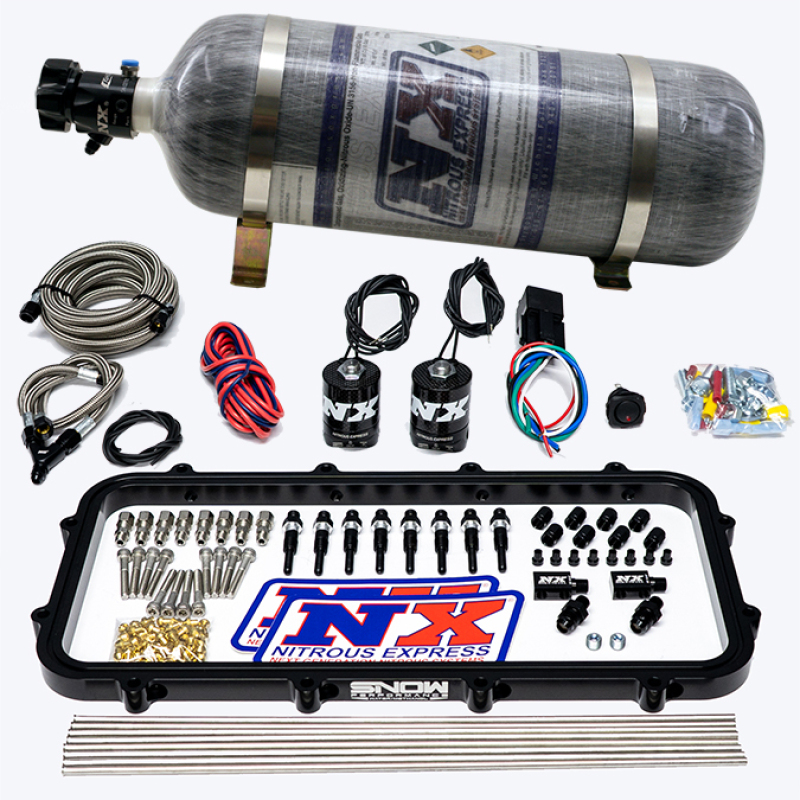Direct Port, Dry Holley High Ram Plate Nitrous System - 12lb Bottle