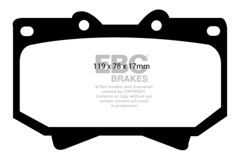 EBC 98-07 Lexus LX470 4.7 Greenstuff Front Brake Pads thumbnail 3