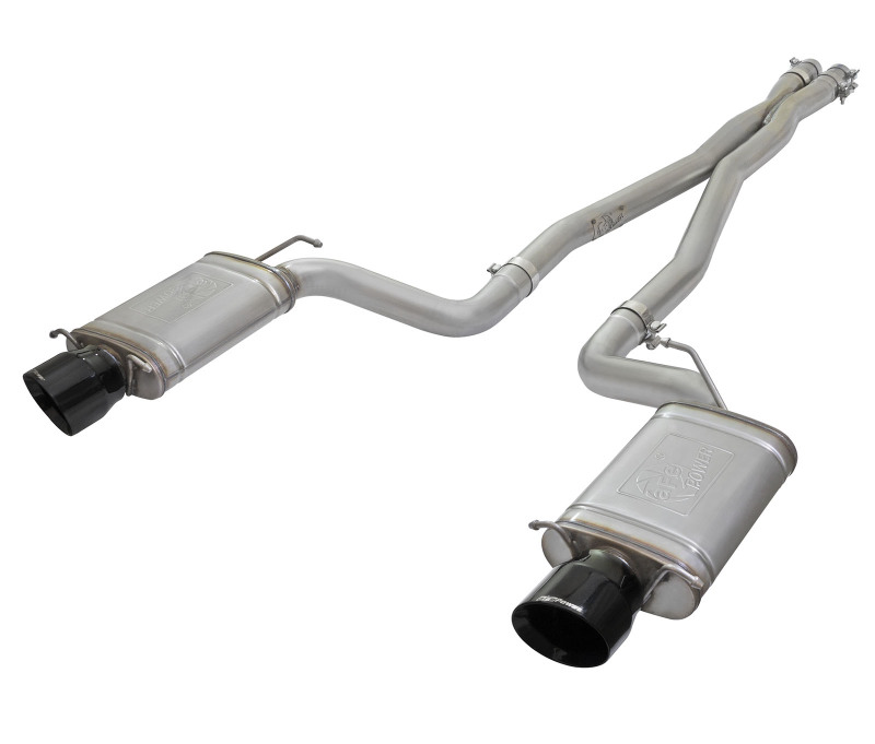 aFe Mach Force-Xp 3in CB Stainless Steel Dual Exhaust System w/ Black Tips 09-15 Cadillac CTS-V thumbnail 2