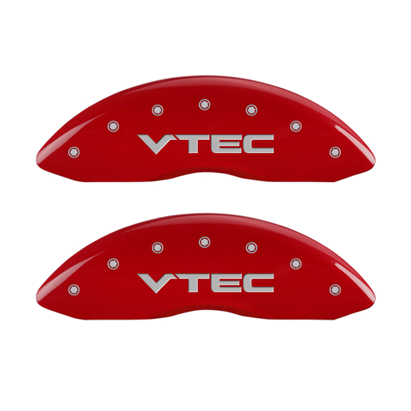 MGP 4 Caliper Covers Engraved Front & Rear Vtech Red finish silver ch thumbnail 5