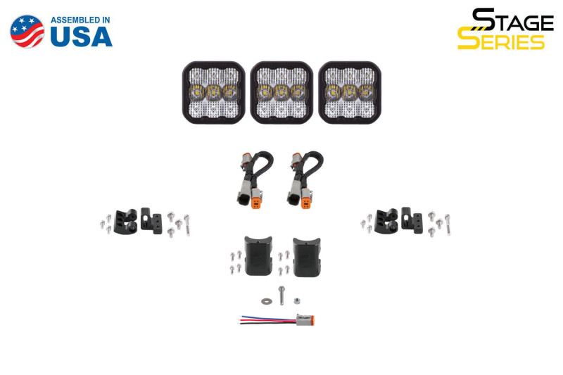 Diode Dynamics SS5 Sport Universal CrossLink 3-Pod Lightbar - White Driving thumbnail 9