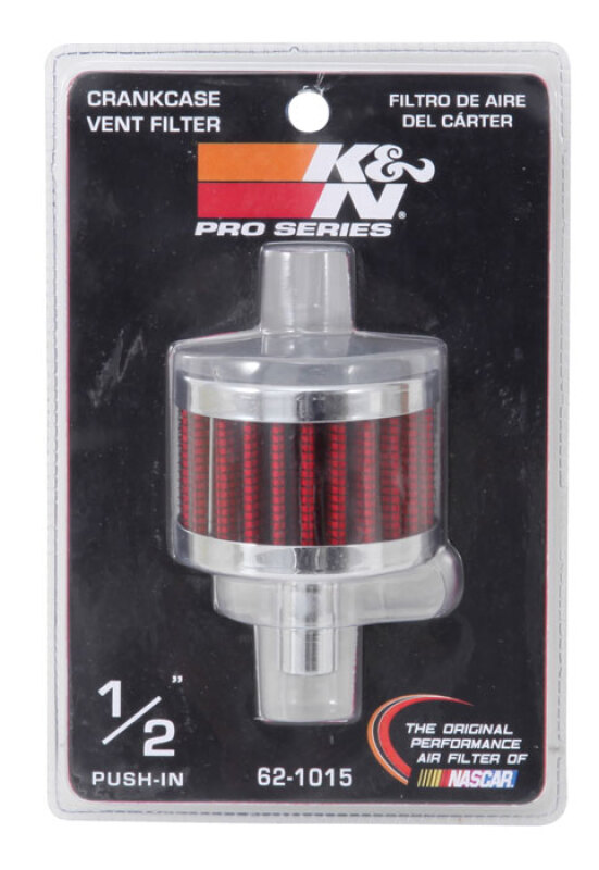 K&N Steel Base Chrome Top Crankcase Vent Filter 1/2in. Vent / 2in. OD / 1-1/2in. Height thumbnail 9