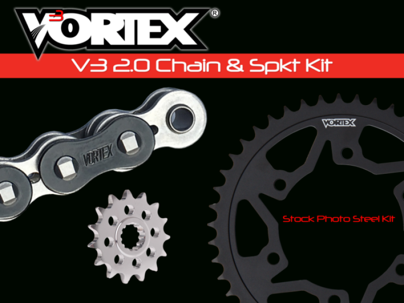 Vortex Racing V3 2.0 Chain and Sprocket Kit 3370-14,452AS-48,520SX3-114- Black