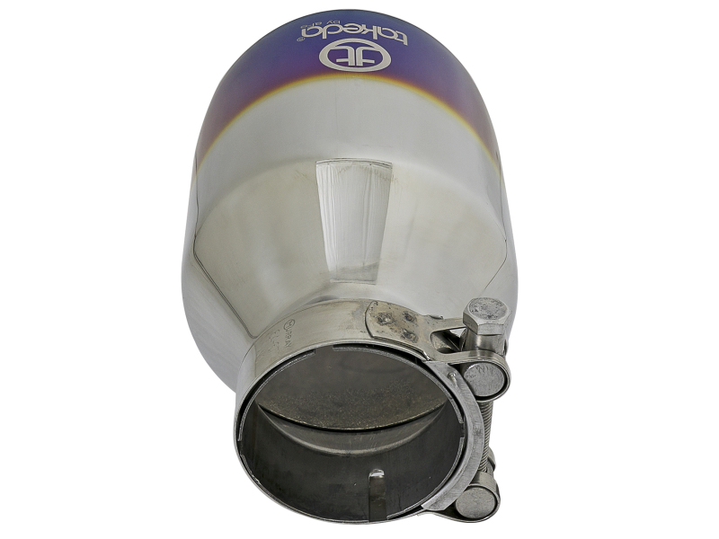aFe Takeda 304 Stainless Steel Clamp-On Exhaust Tip 2.5in. Inlet / 4.5in. Outlet - Blue Flame thumbnail 7