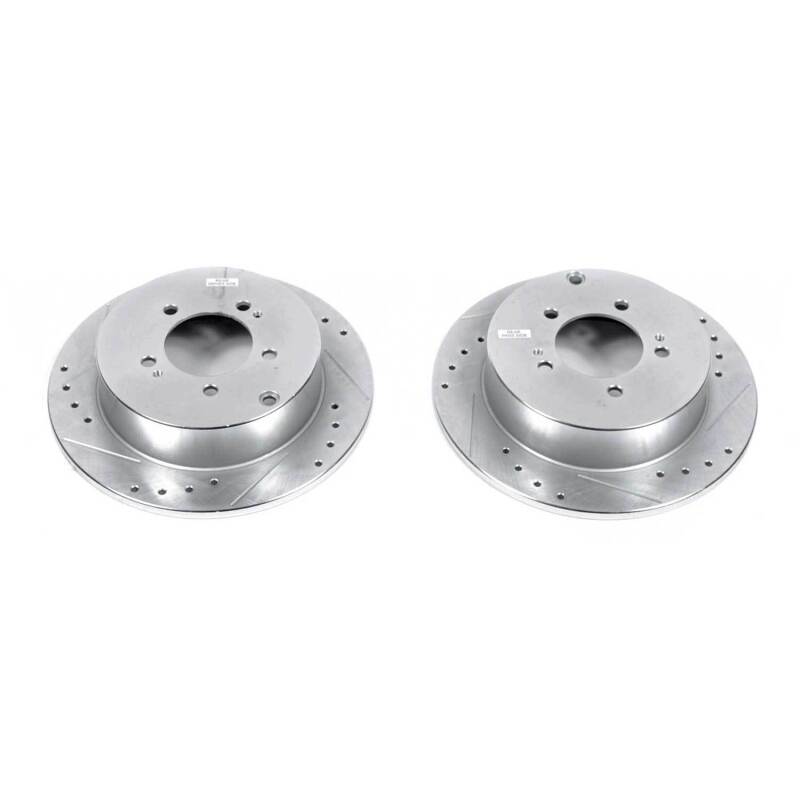 Power Stop 09-15 Mitsubishi Lancer Rear Evolution Drilled & Slotted Rotors - Pair thumbnail 2