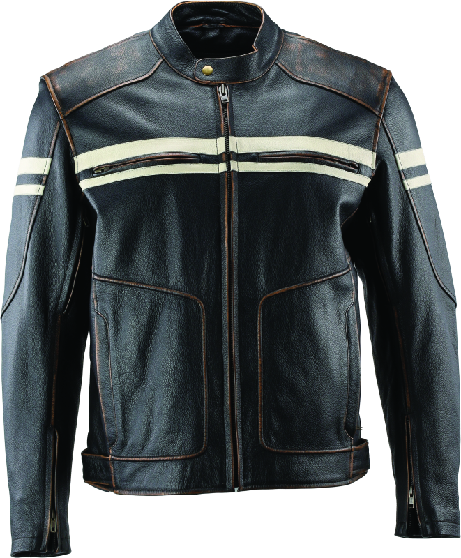 Kuryakyn Leather By River Road Hoodlum Vintage Leather Jacket Black - Medium thumbnail 2