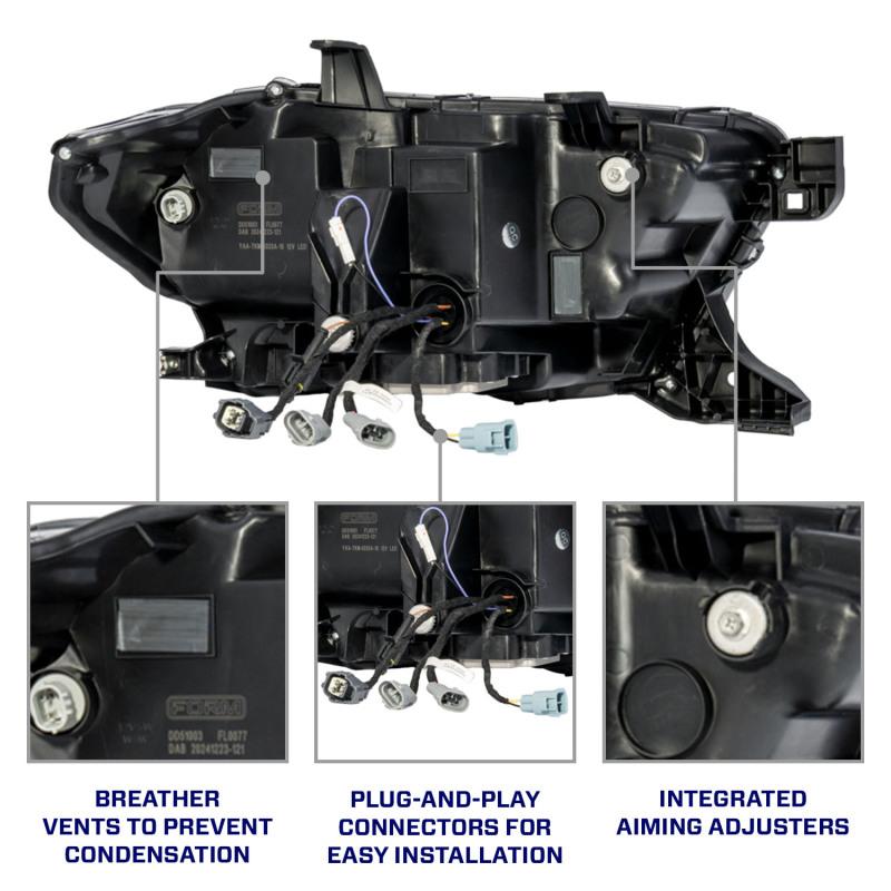 Form Lighting 2016-2023 Toyota Tacoma LED Projector Headlights with Selectable DRL (Pair)
