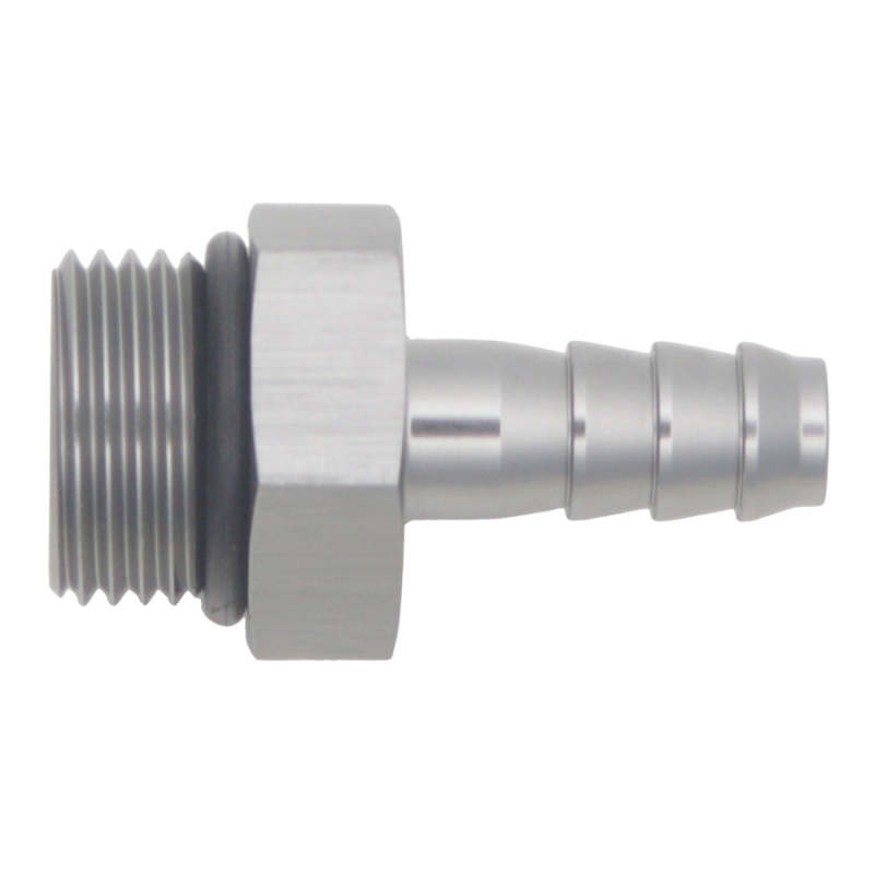 DeatschWerks 8AN ORB Male to 5/16in Male Triple Barb Fitting (Incl O-Ring) - Anodized DW Titanium thumbnail 2