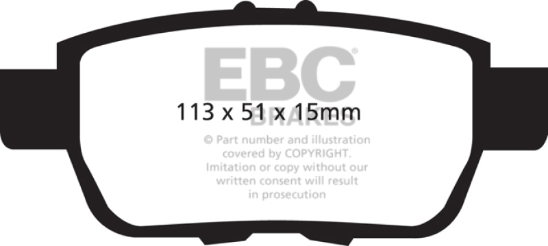 EBC 09-14 Acura TL 3.5 Greenstuff Rear Brake Pads thumbnail 4