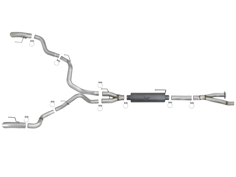 aFe MACH Force-Xp Cat-Back Exhaust w/Dual Hi-Tuck Tips 17-18 Ford F-150 Raptor V6-3.5L (tt) thumbnail 9