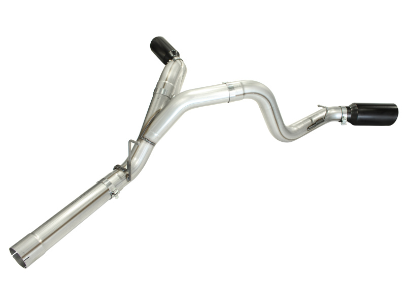 aFe MACH Force XP Exhaust 4inch DP-Back All SS 2011-14 GM Diesel Trucks V8-6.6L LML Black Tips thumbnail 8