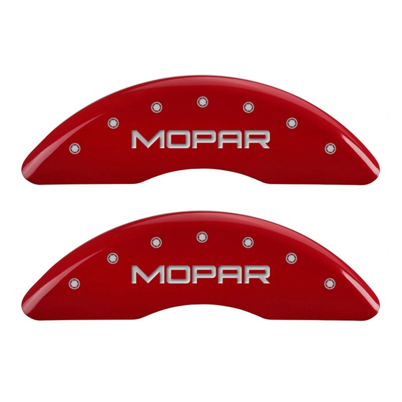 MGP 4 Caliper Covers Engraved Front & Rear MOPAR Red finish silver ch thumbnail 5