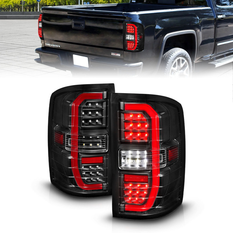 ANZO 14-18 GMC Sierra 1500 Full LED Taillights Black Housing Clear Lens (w/C Light Bars) thumbnail 9