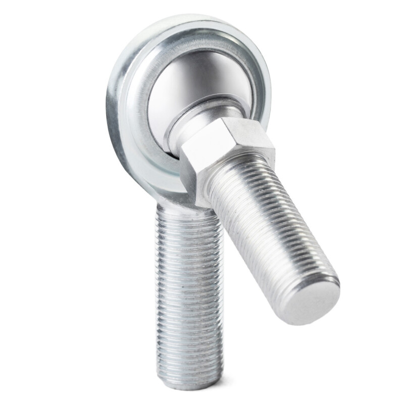 QA1 C Series 2-Pc Rod End - Male/Left Hand - .19in Bore x 1/4-28 w/Stud - Carbon Steel