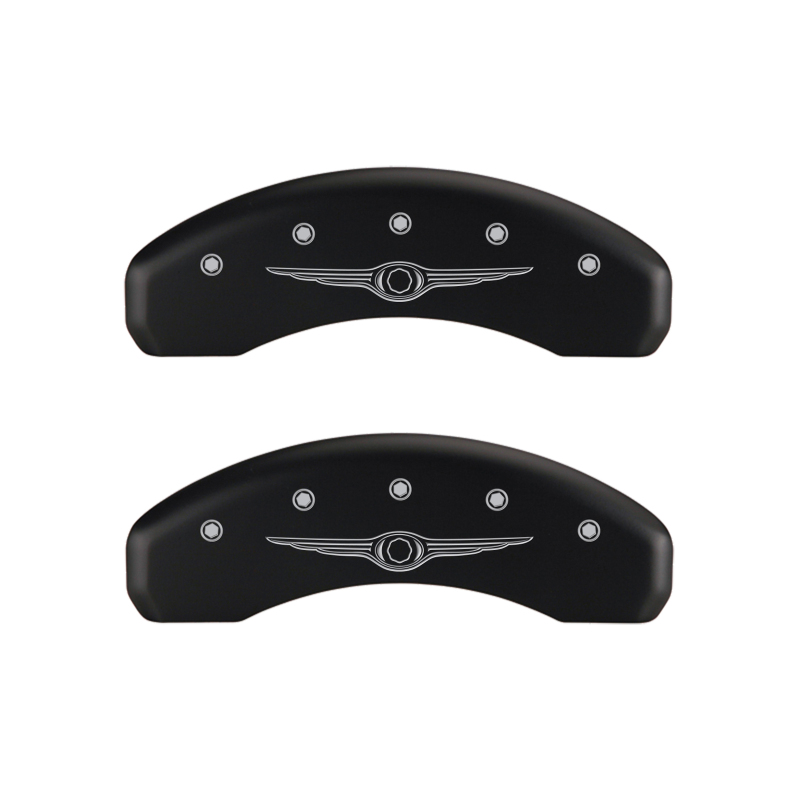 MGP 4 Caliper Covers Engraved Front & Rear Style 1/Chrysler Wing Red finish silver ch thumbnail 9