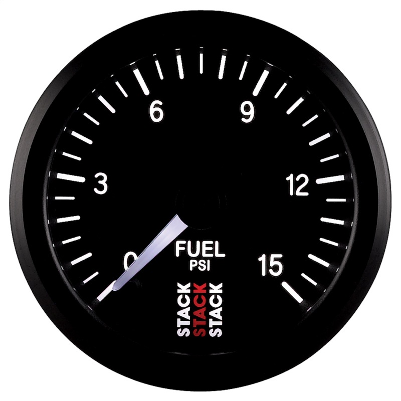Autometer Stack 52mm 0-15 PSI 1/8in NPTF Male Pro Stepper Motor Fuel Pressure Gauge - Black thumbnail 4