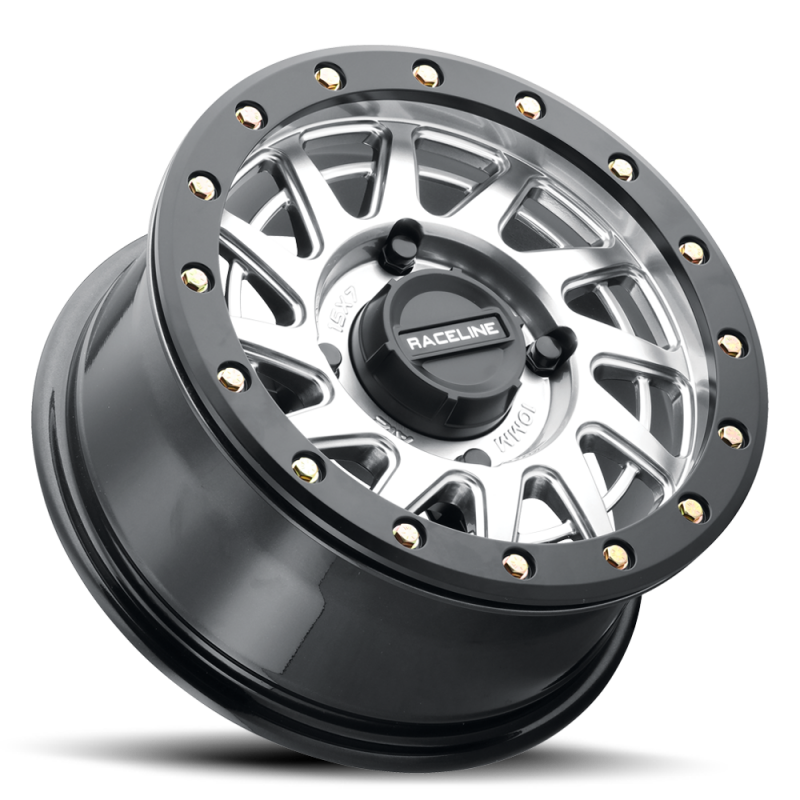Raceline A12SB Squad 15x7in/4x156 BP/38mm Offset/132.5mm Bore - Silver & Black Ring Beadlock Wheel thumbnail 2