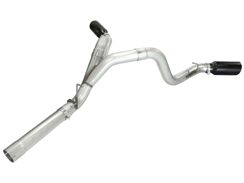 aFe MACHForce XP Exhaust Aluminized Dual Split DPF Back 11-15 GM Diesel Truck V8-6.6L (td) (BLK tip) thumbnail 8