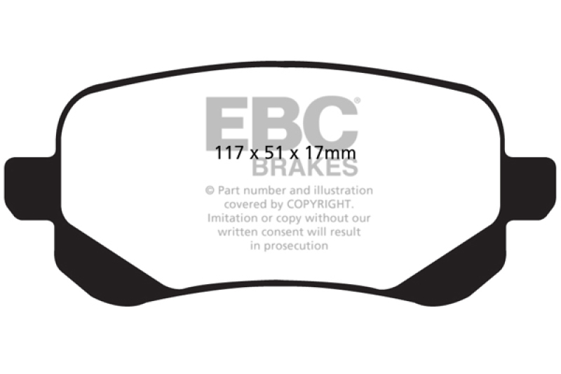 EBC 08-11 Chrysler Town & Country 3.3 Greenstuff Rear Brake Pads thumbnail 4