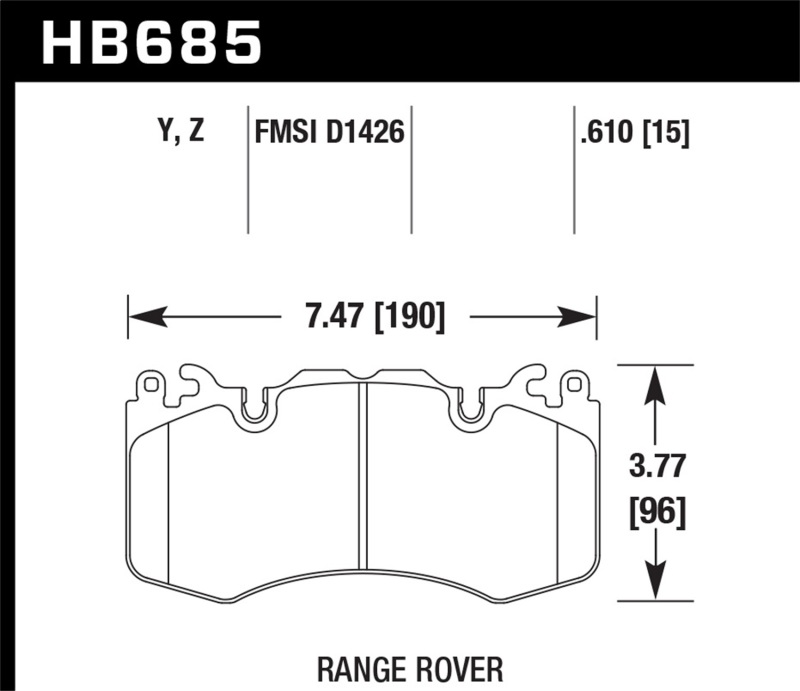 Hawk 10-11 Range Rover/Range Rover Sport Supercharged LTS Front Brake Pads thumbnail 7