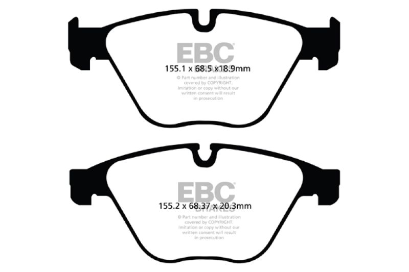 EBC 10+ BMW 535i 3.0 Turbo (F10) Yellowstuff Front Brake Pads thumbnail 6