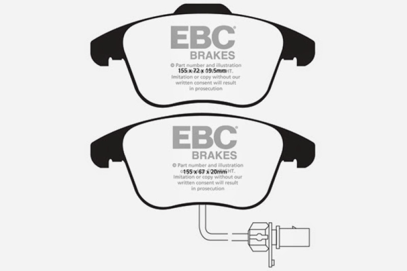 EBC 10+ Audi A5 2.0 Turbo Greenstuff Front Brake Pads thumbnail 6