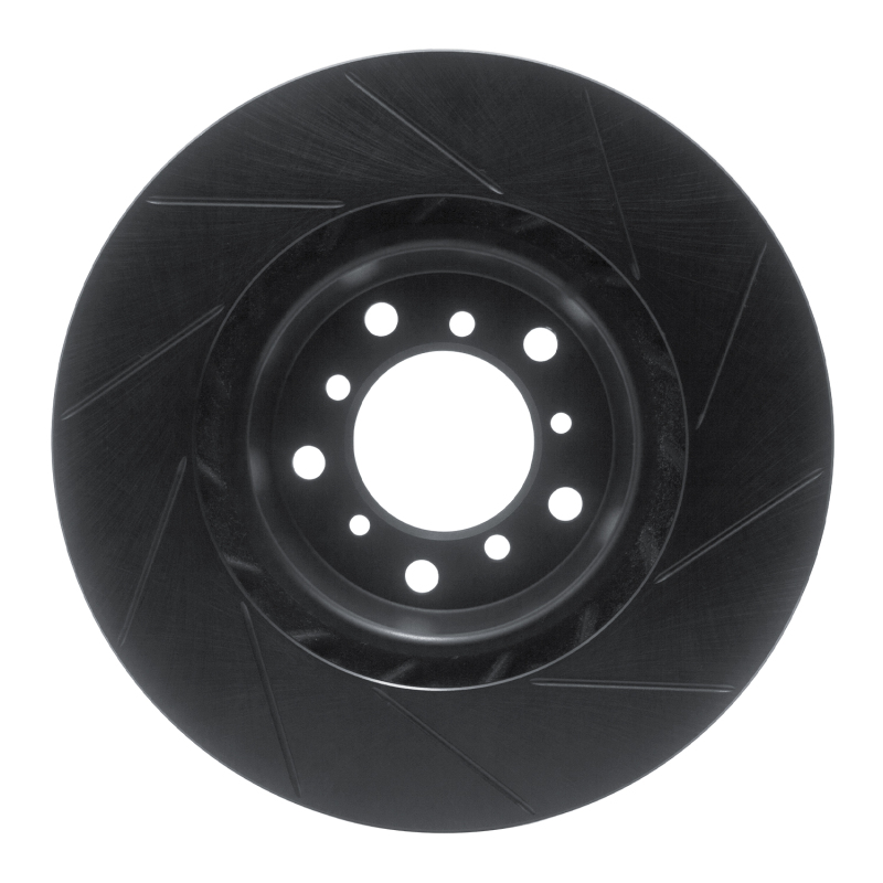 R1 01-06 BMW M3 Right Front Slotted Black Brake Rotor