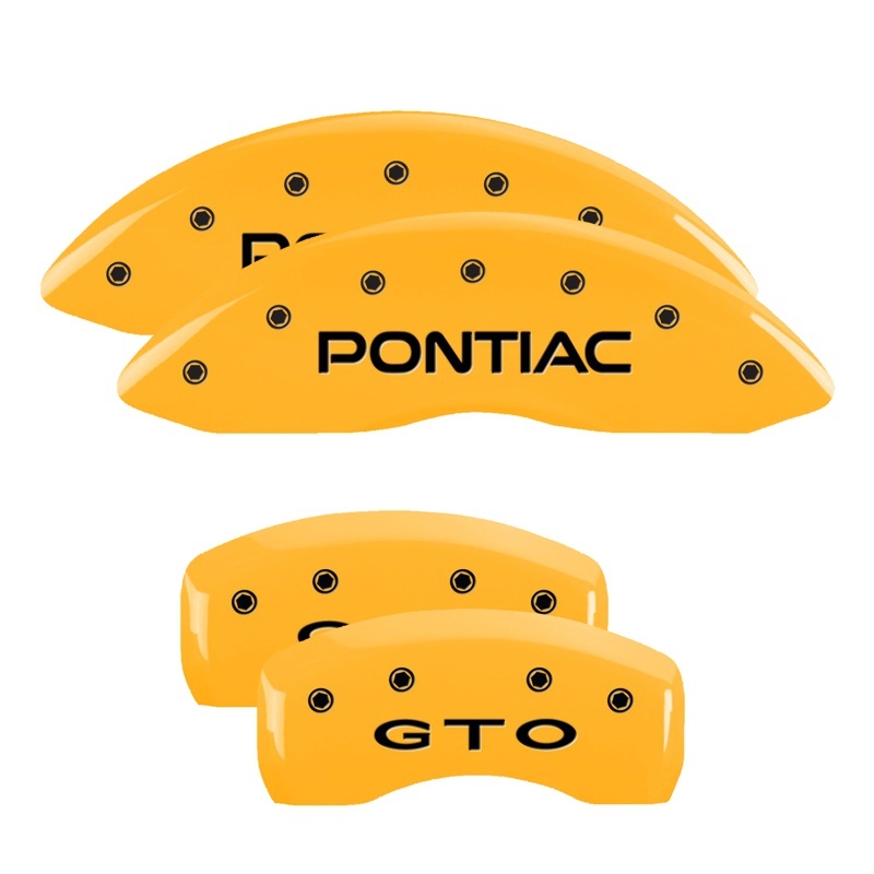 MGP 4 Caliper Covers Engraved Front Pontiac Rear Gxp Yellow Finish Black Char 2008 Pontiac G8 thumbnail 6