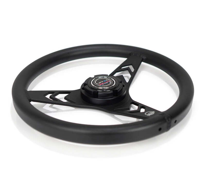 NRG Aluminum Steering Wheel 330mm - Arow Cutout - Ergonomic Grip - Anadized Black thumbnail 2