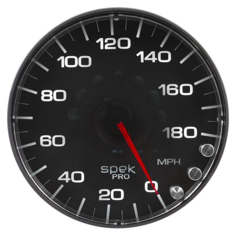 Autometer Spek-Pro Gauge Speedometer 5in 180 Mph Elec. Programmable Black/Black thumbnail 9