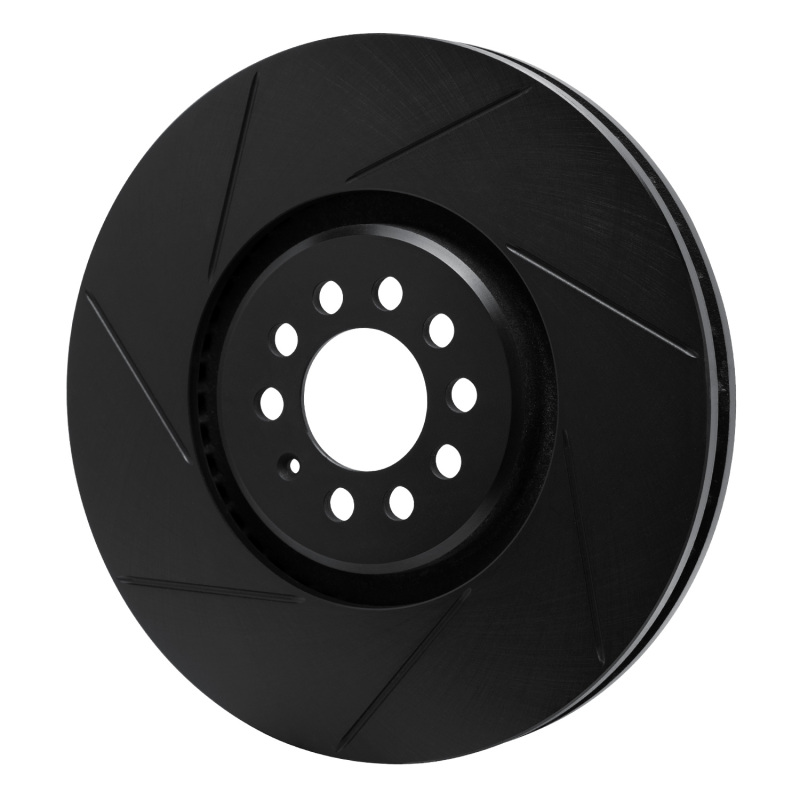 R1 04-06 Volkswagen Golf Left Front Slotted Black Brake Rotor