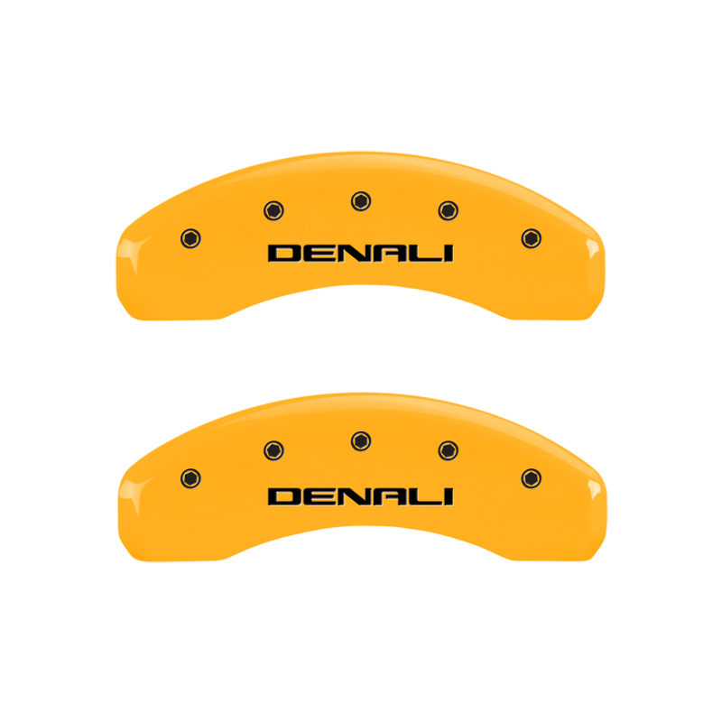MGP 4 Caliper Covers Engraved Front & Rear Denali Yellow Finish Black Char 2003 GMC Safari thumbnail 9