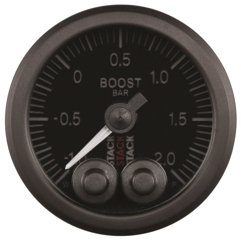 Autometer Stack 52mm -1 to +2 Bar (Incl T-Fitting) Pro-Control Boost Pressure Gauge - Black thumbnail 6