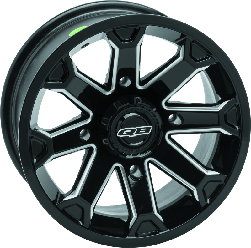 Quadboss Blitz Gloss Black Machined Wheels 14x7 Wheels, Blitz, Black, Machined, Aluminum, 14 x 7, 4 x 110 Bolt Pattern, 5+2, Each thumbnail 3