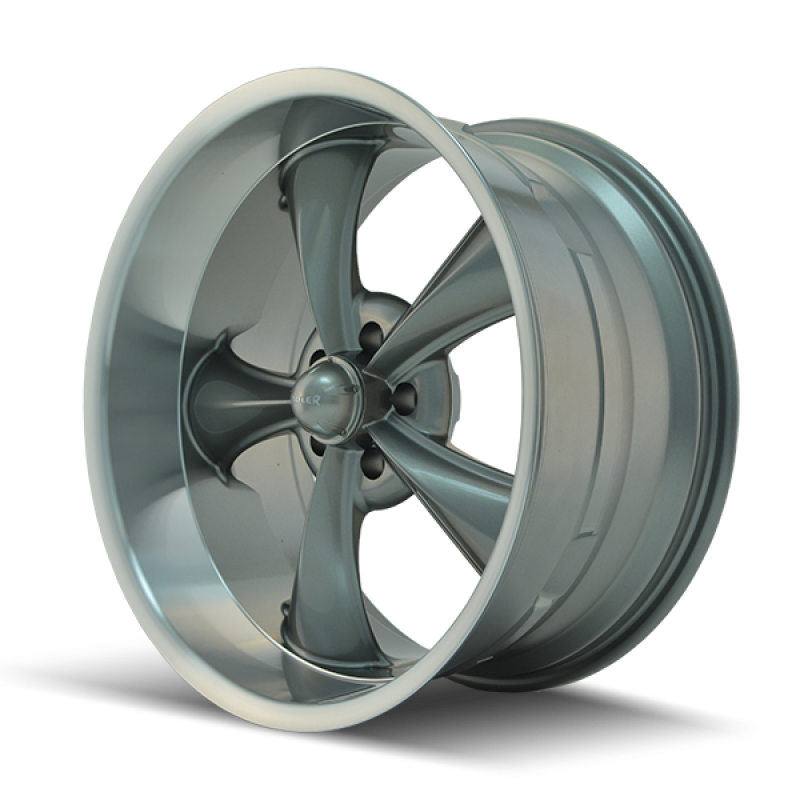 Ridler 695 17x8 / 5x114.3 BP / 0mm Offset / 83.82mm Hub Gloss Grey Machined Wheel