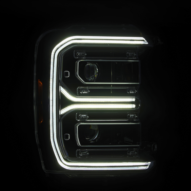 AlphaRex 23-26 Ford F-250 SD LUXX LED Proj Headlights Alpha Blk w/Activ Light/Seq Signal/Switchback