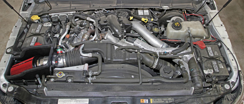 Spectre 11-14 Ford F-Series SD V8-6.7L DSL Air Intake Kit - Polished w/Red Filter thumbnail 9