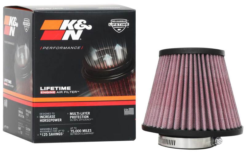K&N Universal Clamp-On Air Filter 2-3/8in. FLG / 5-3/16in. B / 3-1/2in. T X 4-11/32in. H thumbnail 5