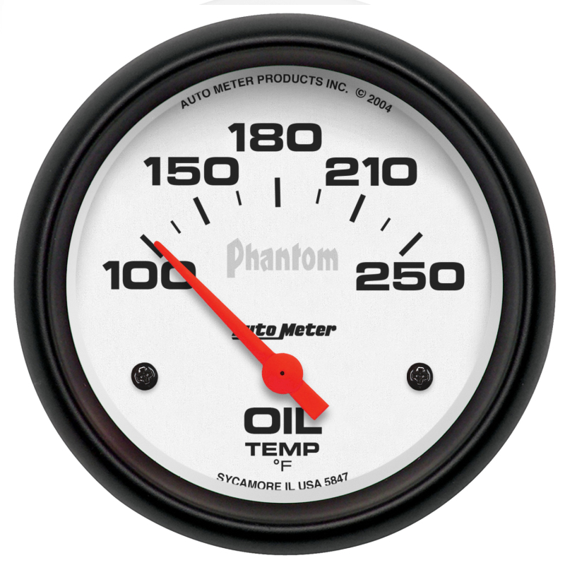 AutoMeter Gauge Oil Temp 2-5/8in. 100-250 Deg. F Electric Phantom