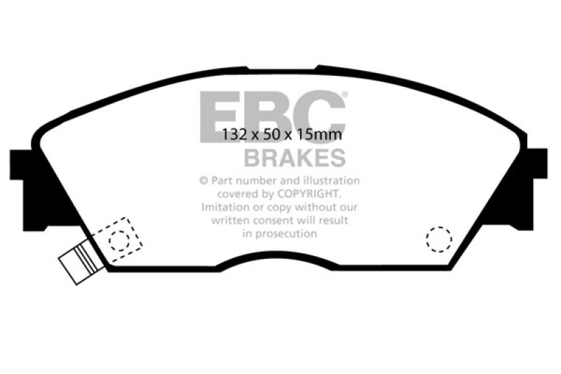 EBC 90-92 Honda Civic CRX 1.6 Si Greenstuff Front Brake Pads thumbnail 3