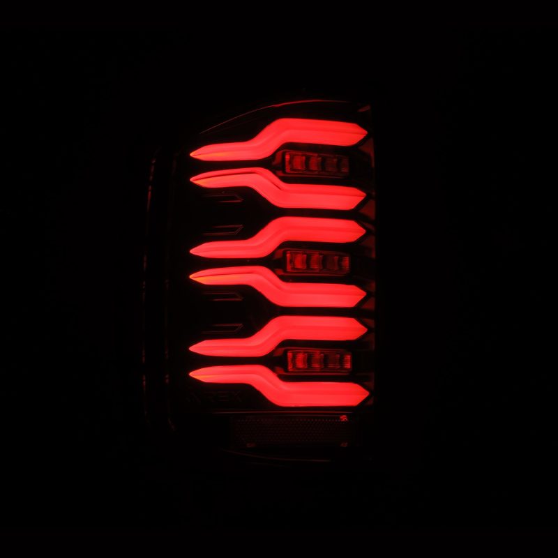 AlphaRex 14-18 Chevy Silverado 1500 Luxx-Series LED Tail Lights Alpha-Black w/Activ Light/Seq Signal thumbnail 8