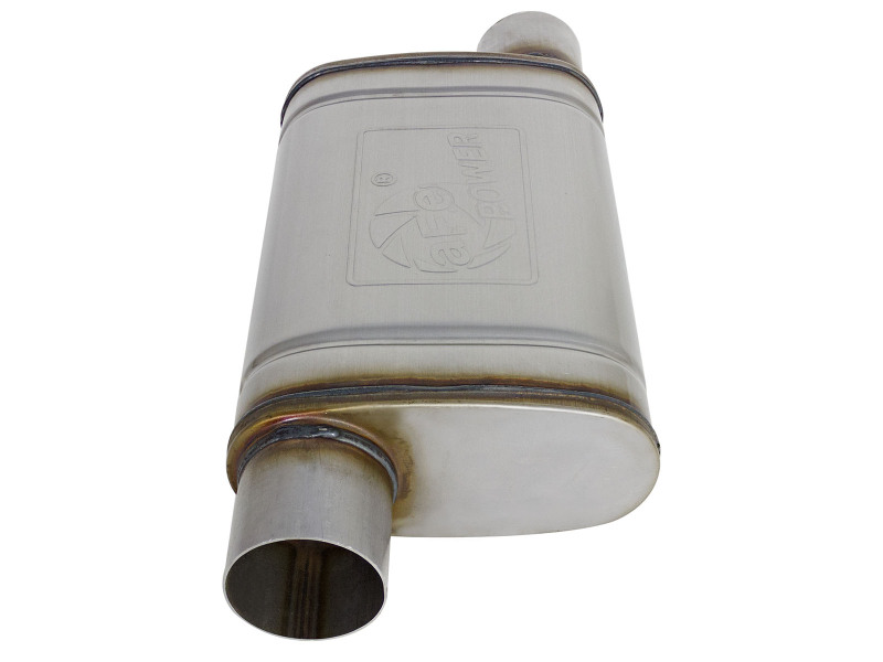 aFe MACH Force-Xp 409 SS Muffler 3in ID Offset/Offset x 4in H x 9in W x 14in L - Oval Body thumbnail 9