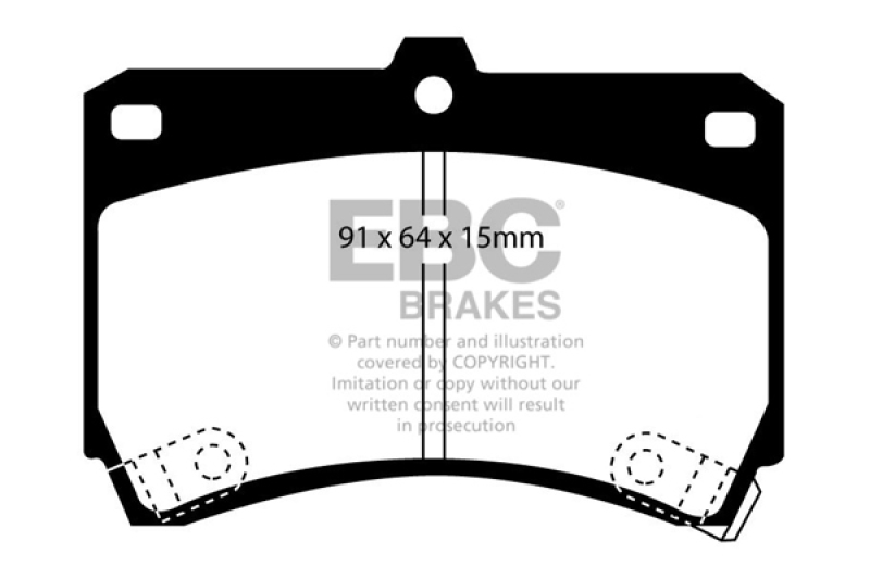 EBC 94-97 Ford Aspire 1.3 manual Greenstuff Front Brake Pads thumbnail 4
