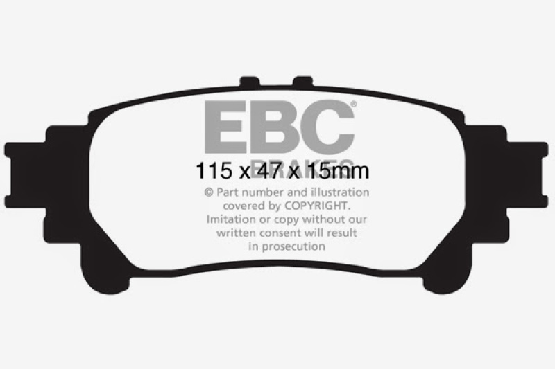 EBC 13+ Lexus GS350 3.5 RWD Ultimax2 Rear Brake Pads thumbnail 4
