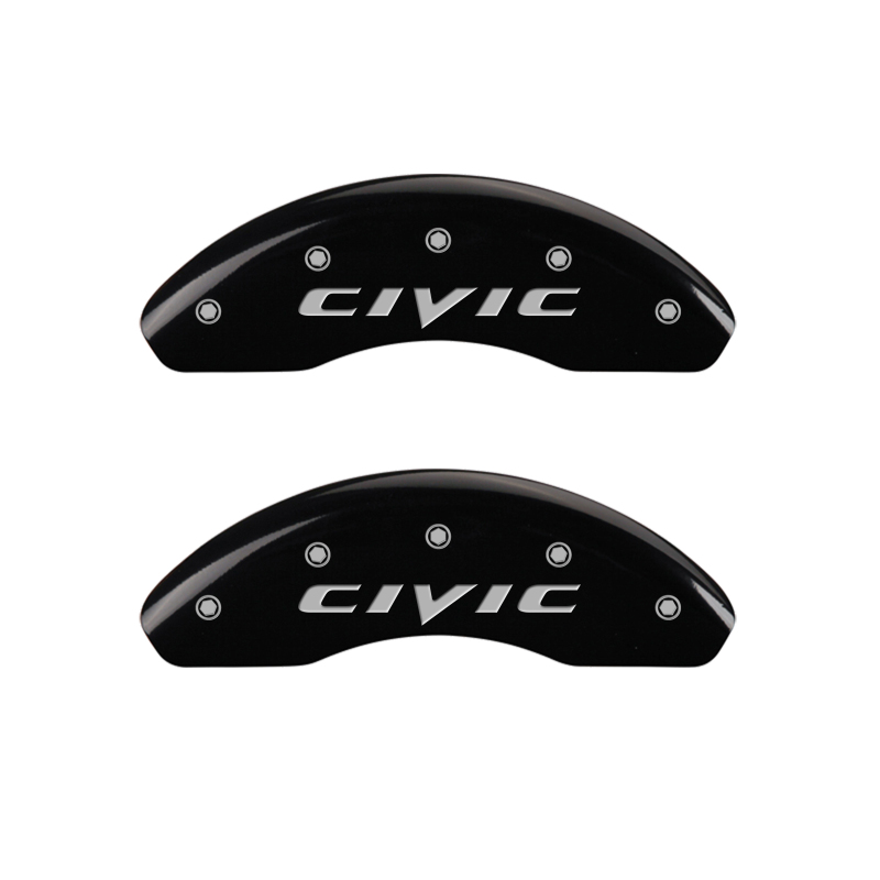 MGP 4 Caliper Covers Engraved Front & Rear MGP Yellow Finish Black Char 2017 Honda Civic thumbnail 3