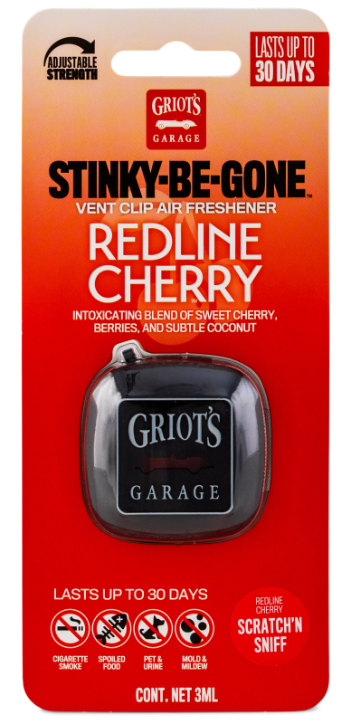 Griots Garage Stinky-Be-Gone Vent Clip Air Freshener - Redline Cherry