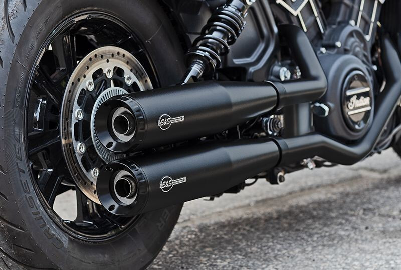 S&S Cycle 15-23 Indian Scout 4in Grand National Slip-on Muffler - Black